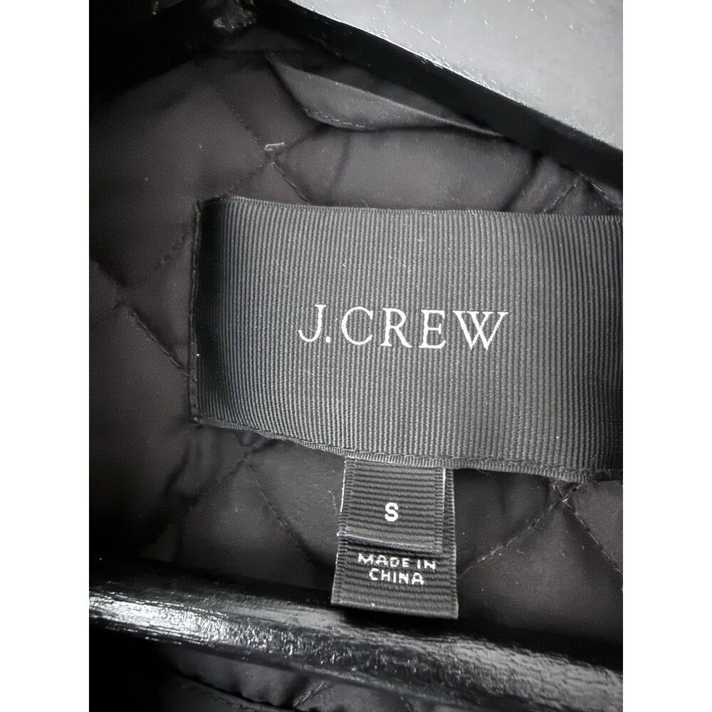 J Crew Women’s Black Quilted 70% Down Coat /Jacket Full Zip /Snaps /Pockets Sz S - Picture 6 of 10